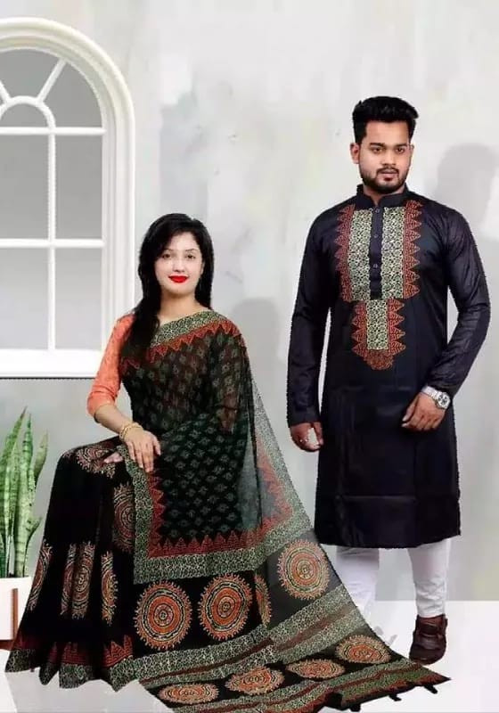 Dhupian  Saree +  Punjabi (Couple set)